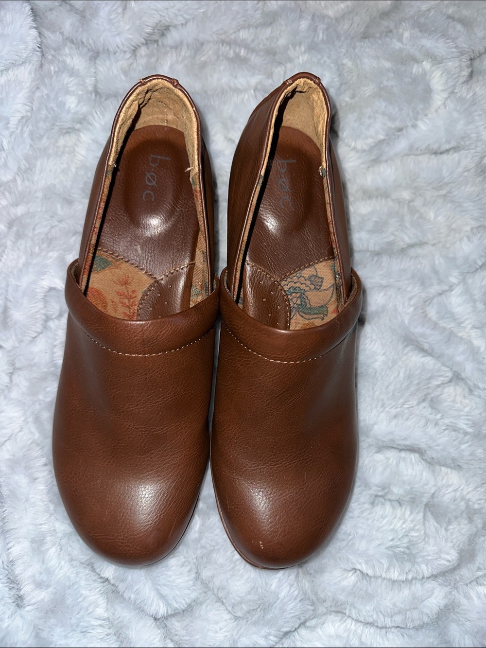 boc Cognac Brown Leather Slip-On Mules